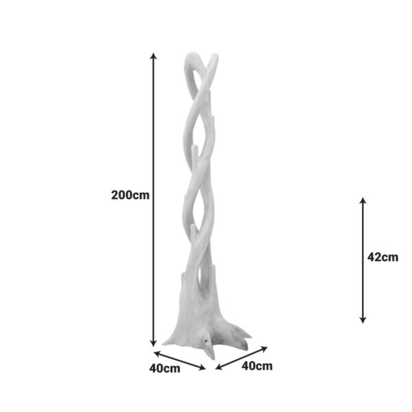 Κρεμάστρα επιδαπέδια Gantou suar ξύλο σε φυσική απόχρωση 40x40x200εκ