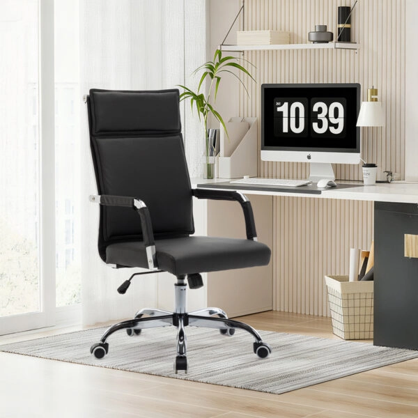 Καρέκλα γραφείου διευθυντη Mavel  PU μαύρo 55x62x100-110εκ
