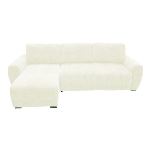 Γωνιακός αναστρέψιμος καναπές-κρεβάτι Vivad  ύφασμα σε μπεζ απόχρωση 275x164x91εκ