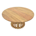 Τραπέζι σαλονιού Radiane  μασίφ ξύλο ακακίας σε φυσική απόχρωση Φ80x40εκ