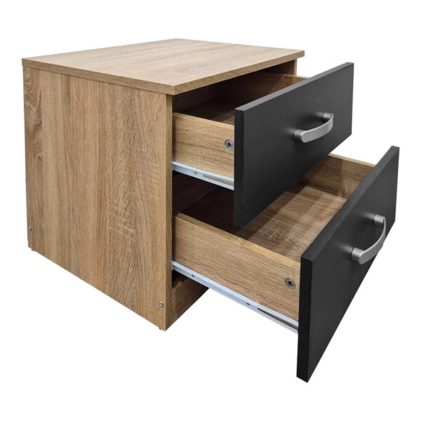 Κομοδίνο Athos  σε sonoma-ανθρακί απόχρωση 48x40x41.5εκ