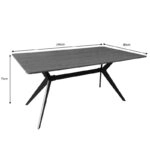 Τραπέζι Ezali  sonoma mdf με μαύρα μεταλλικά πόδια 140x80x75εκ