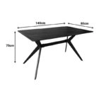 Τραπέζι Ezali  mdf καρυδί με μαύρα μεταλλικά πόδια 140x80x75εκ