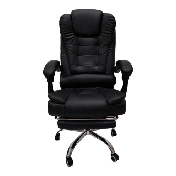 Καρέκλα γραφείου διευθυντή με υποπόδιο Worko pu σε μαύρη απόχρωση 53x69x114-122εκ