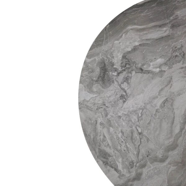 Artekko MUTFAK SET 4 CHAİR BOMONTİ METAL 90 CM OVAL TABLE GRİ MERMER