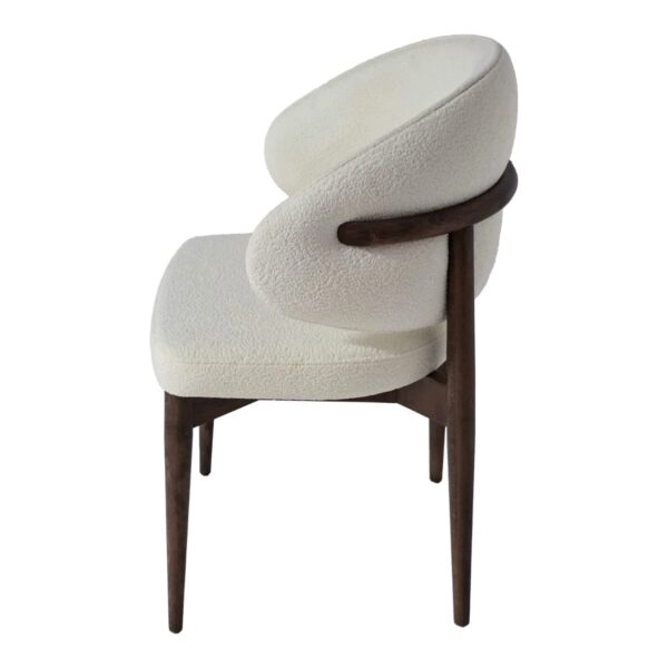 Artekko Moses Εκρού Καρέκλα με Μπουκλέ Ύφασμα (60x60x90)cm