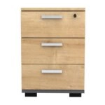 Συρταριέρα γραφείου επαγγελματική Venturo Megapap χρώμα ανθρακί - φυσικό οξιάς 39x40x57εκ.