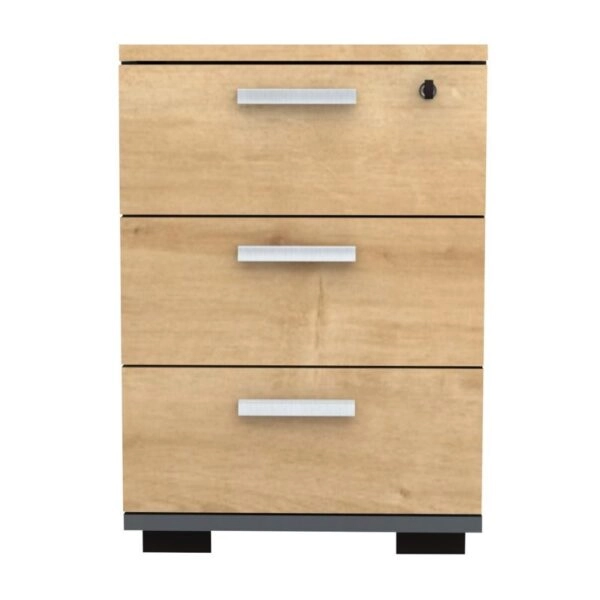 Συρταριέρα γραφείου επαγγελματική Venturo Megapap χρώμα ανθρακί - φυσικό οξιάς 39x40x57εκ.