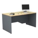 Γραφείο επαγγελματικό Venturo Megapap χρώμα ανθρακί - φυσικό οξιάς 150x80x75εκ.