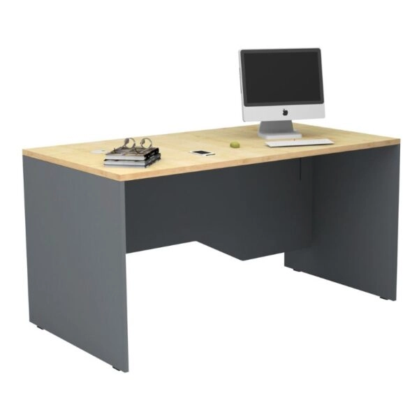 Γραφείο επαγγελματικό Venturo Megapap χρώμα ανθρακί - φυσικό οξιάς 150x80x75εκ.