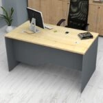 Γραφείο επαγγελματικό Venturo Megapap χρώμα ανθρακί - φυσικό οξιάς 150x80x75εκ.