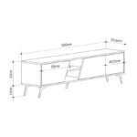 Έπιπλο τηλεόρασης Fiona Megapap χρώμα ανθρακί 180x35,6x48εκ.