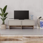 Έπιπλο τηλεόρασης Yuki Megapap χρώμα sandstone - sepet oak 118x35x40,6εκ.