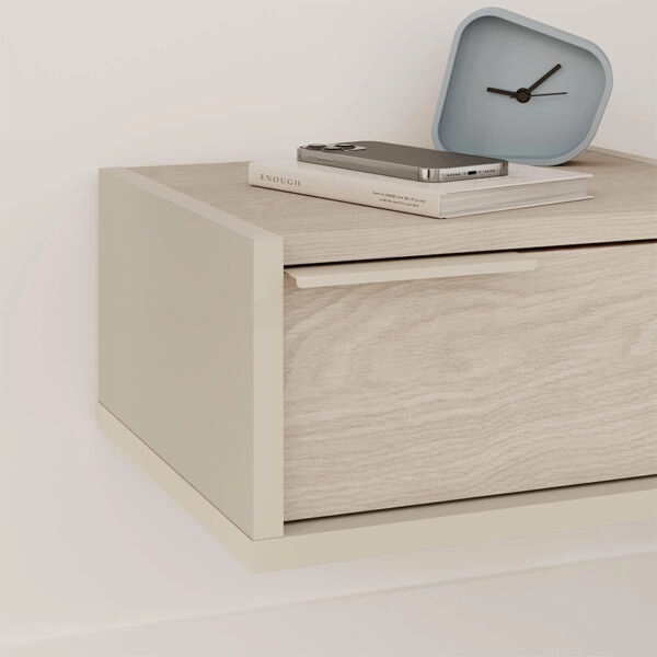 Κομοδίνο επιτοίχιο Eco Megapap χρώμα sandstone - light oak 40x33x18,5εκ.