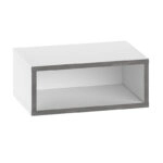 Κομοδίνο επιτοίχιο Brik Megapap με LED χρώμα λευκό - γκρι ρετρό 45x30x18εκ.