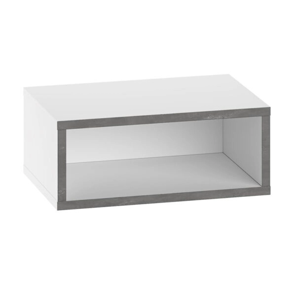 Κομοδίνο επιτοίχιο Brik Megapap με LED χρώμα λευκό - γκρι ρετρό 45x30x18εκ.