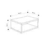 Κομοδίνο επιτοίχιο Brik Megapap με LED χρώμα λευκό - γκρι ρετρό 45x30x18εκ.