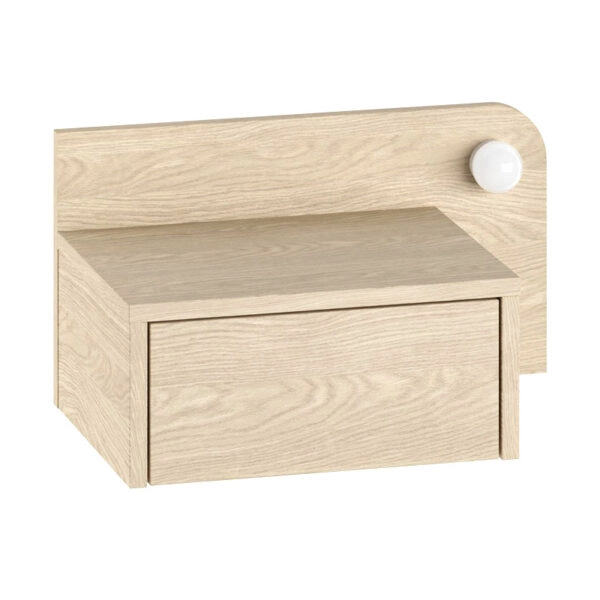 Κομοδίνο επιτοίχιο Dotta Megapap με LED χρώμα light oak 52x33,6x28εκ.