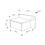 Κομοδίνο επιτοίχιο Dotta Megapap με LED χρώμα light oak 52x33,6x28εκ.