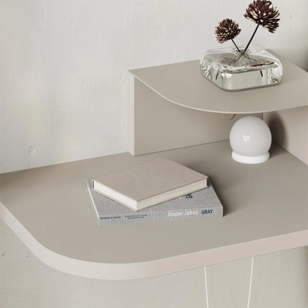 Κομοδίνο επιτοίχιο Luno Megapap με LED χρώμα sandstone 40x30x16,2εκ.