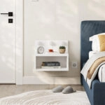 Κομοδίνο επιτοίχιο Treo Megapap με LED χρώμα λευκό 40x30x33,8εκ.