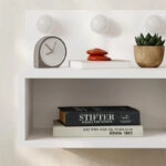 Κομοδίνο επιτοίχιο Treo Megapap με LED χρώμα λευκό 40x30x33,8εκ.