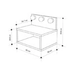 Κομοδίνο επιτοίχιο Treo Megapap με LED χρώμα λευκό 40x30x33,8εκ.