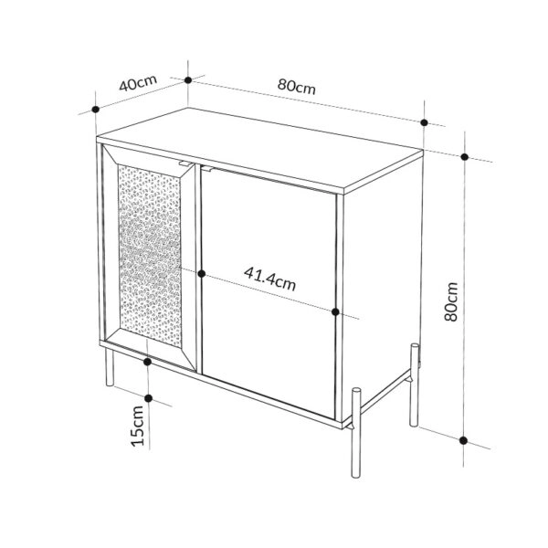 Μπουφές Naive Megapap χρώμα sapphire oak 80x40x80εκ.