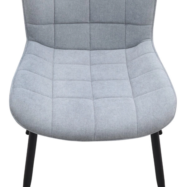 Καρέκλα τραπεζαρίας Chiara Megapap γκρι ύφασμα - μεταλλικό μαύρο πόδι 48x58x81εκ.