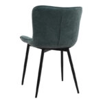 Καρέκλα τραπεζαρίας Chiara Megapap πράσινο ύφασμα - μεταλλικό μαύρο πόδι 48x58x81εκ.