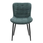 Καρέκλα τραπεζαρίας Chiara Megapap πράσινο ύφασμα - μεταλλικό μαύρο πόδι 48x58x81εκ.