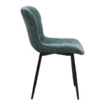 Καρέκλα τραπεζαρίας Chiara Megapap πράσινο ύφασμα - μεταλλικό μαύρο πόδι 48x58x81εκ.