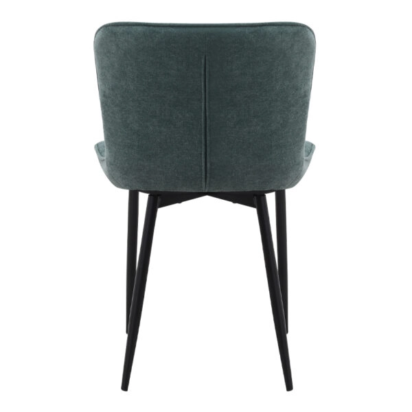 Καρέκλα τραπεζαρίας Chiara Megapap πράσινο ύφασμα - μεταλλικό μαύρο πόδι 48x58x81εκ.