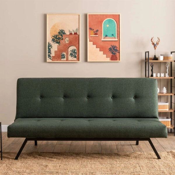 Καναπές - κρεβάτι Zola Megapap τριθέσιος υφασμάτινος χρώμα πράσινο 180x64x78εκ.