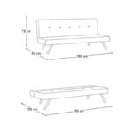 Καναπές - κρεβάτι Zola Megapap τριθέσιος υφασμάτινος χρώμα γκρι 180x64x78εκ.