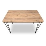 Σετ τραπεζαρία 5τμχ Roger - Iris Megapap Mdf - ύφασμα χρώμα ακακίας - γκρι 120x70x75εκ.