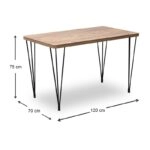 Σετ τραπεζαρία 5τμχ Roger - Iris Megapap Mdf - ύφασμα χρώμα ακακίας - γκρι 120x70x75εκ.