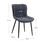 Σετ τραπεζαρία 5τμχ Roger - Chiara Megapap Mdf - ύφασμα χρώμα ακακίας - ανθρακί 120x70x75εκ.