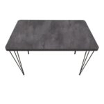 Σετ τραπεζαρία 5τμχ Roger - Rosa Megapap Mdf - PU χρώμα σκούρο γκρι σκυροδέματος - μαύρο 120x70x75εκ.