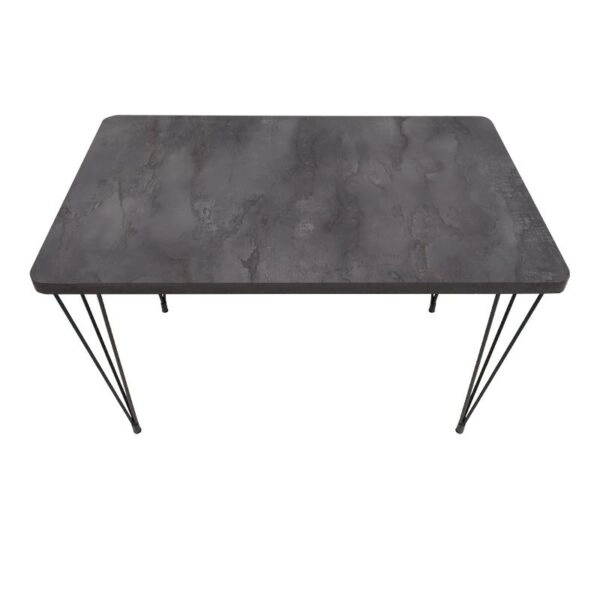 Σετ τραπεζαρία 5τμχ Roger - Chiara Megapap Mdf - ύφασμα χρώμα σκούρο γκρι σκυροδέματος - ανθρακί 120x70x75εκ.