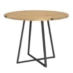 Σετ τραπεζαρία 5τμχ Rubes - Christy Megapap χρώμα φυσικό οξιάς - λαδί Ø100x78εκ.