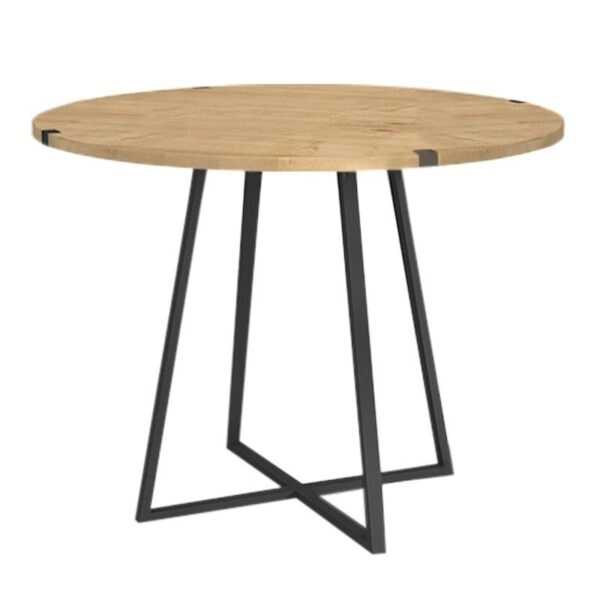 Σετ τραπεζαρία 5τμχ Rubes - Christy Megapap χρώμα φυσικό οξιάς - λαδί Ø100x78εκ.