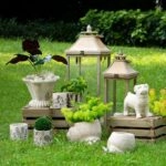 Artekko Cement Μπεζ Τσιμεντένιο Διακοσμητικό Δοχείο Κασπώ (21x18x12)cm