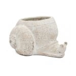 Artekko Cement Μπεζ Τσιμεντένιο Διακοσμητικό Δοχείο Κασπώ (21x18x12)cm