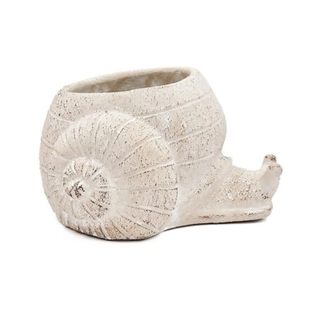 Artekko Cement Μπεζ Τσιμεντένιο Διακοσμητικό Δοχείο Κασπώ (21x18x12)cm