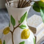 Artekko Lemon Εκρού Κεραμικό Βάζο με Λεμόνια (22.7x22.7x34.5)cm