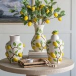 Artekko Lemon Εκρού Κεραμικό Βάζο με Λεμόνια (22.7x22.7x34.5)cm