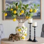 Artekko Lemon Εκρού Κεραμικό Βάζο με Λεμόνια (22.8x22.8x32)cm