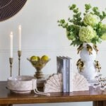 Artekko Bird Λευκό Κεραμικό Βάζο με Χρυσά Πουλιά (21.7x21.7x36)cm