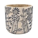 Artekko Cement Μπεζ Τσιμεντένια Διακοσμητικά Κασπώ με Σχέδια (18x18x17)cm 2pcs